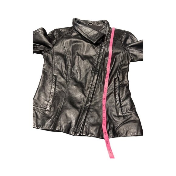 Danier Leather Women's Black Coat Jacket Size XS with Zippered Sleeve and Pocket - Picture 11 of 13